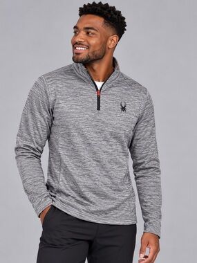 Spyder Men’s Gray Quarter-Zip Performance Sweater
